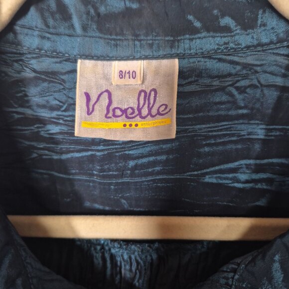 Noelle Womens Jacket Size 8/10 Crinkle Button Front Blazer Event Dressy Retro - Picture 4 of 5